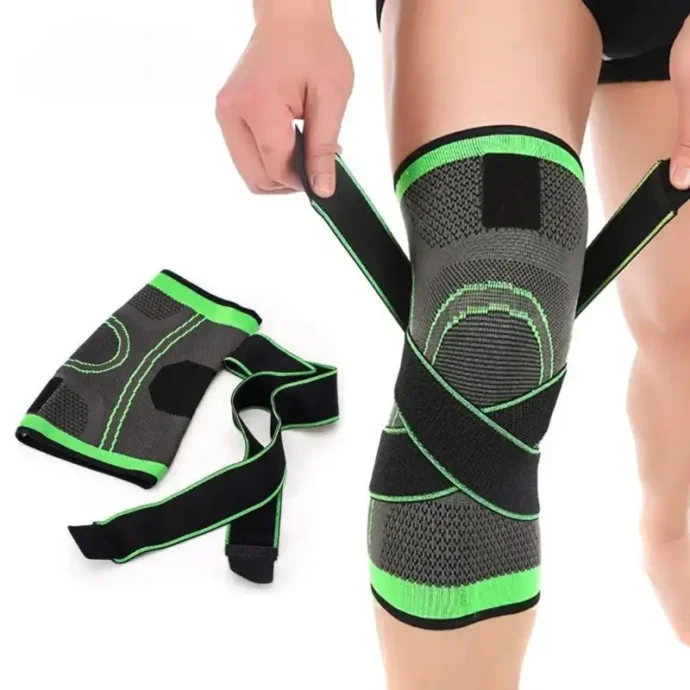 Genouillères de compression élastiques pressurisées, genouillères de soutien, équipement de fitness pour la course, One Piece