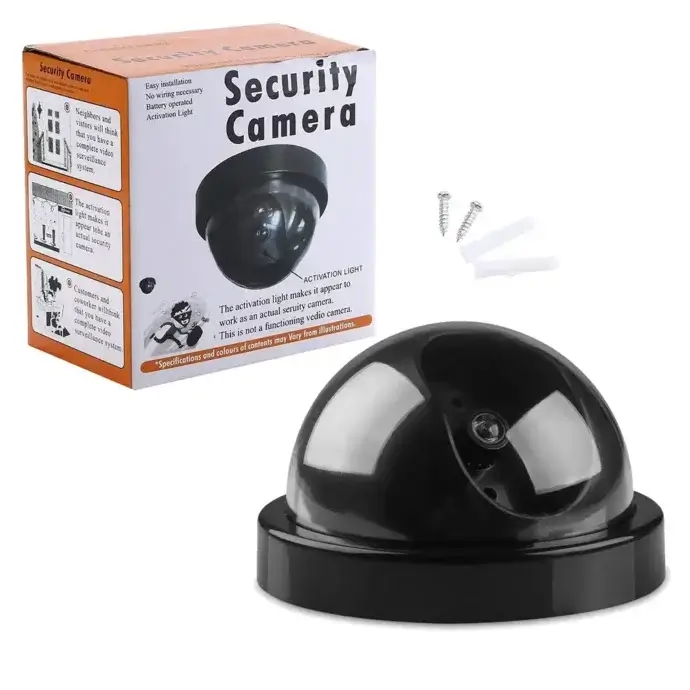 Caméra de surveillance factice sans fil pour intérieur ou extérieur.